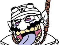 ack antialiased blue_tongue glasses nintendo noose poop red_eyes rope stubble tranny_artstyle variant:wahjak video_game wario warioware // 745x563 // 63.1KB