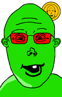 closed_mouth coemskong_(namefag) coemskong_(user) coin ear glasses green_skin meta:namefags one_tooth open_mouth red_glasses smile transparent_background variant:vlodson // 640x1011 // 20.9KB