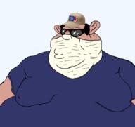 amerimutt bandana brown_skin clothes ear fat glasses gynaecomastia hair hat mask mouth_mask mutt patriot_front sunglasses transparent_background tshirt variant:meximutt // 1675x1583 // 268.7KB