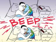 alarm alarm_clock animal arm bed beep cartoon closed_eyes closed_mouth glasses hand horse hugging love my_little_pony pillow pony rainbow_dash redtext sleeping smile text variant:chudjak // 1000x750 // 182.8KB