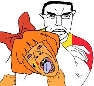 2soyjaks belgium belgium_won buff crying female flag:belgium freckles glasses hair hair_ribbon headlock lips mymy netherlands netherlands_lost ongezellig ongezellig_lost open_mouth orange_hair orange_skin spade subvariant:pol_face variant:bernd variant:chudjak white_background white_skin // 1996x1844 // 84.1KB