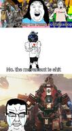 apex_legends buff closed_mouth clothes crying glasses helmet iron_cross lgbt_flag military muscles nazism nigger open_mouth subvariant:chudjak_front subvariant:unbotheredchud text titanfall transgender_flag troon unbothered variant:alicia variant:chudjak variant:feraljak variant:shirtjak // 692x1254 // 477.7KB
