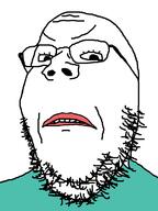 angry clothes glasses grandma lipstick soyjak stubble variant:gapejak // 600x800 // 26.9KB