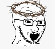 christianity clothes glasses hat jesus open_mouth soyjak stick stubble variant:soyak // 864x776 // 354.7KB