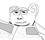 chin double_chin ear glasses hand happy holding_object newspaper nose smile stubble text transparent_background variant:gapejak variant:impish_soyak_ears // 1001x900 // 60.3KB