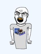 bald clothes ear glasses rantsona soyjak stubble subvariant:feralrants transparent_background variant:feraljak wrinkles // 575x762 // 25.9KB