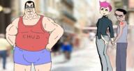 bulge comic communism enbie female girl hammer_and_sickle pink_hair variant:chudjak // 1849x979 // 1.8MB