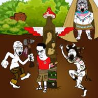 amphibian art barefoot bush clothes discord drawn_background frog full_body glasses indian mushroom nas:pepe nazism open_mouth pepe_the_frog pol_(4chan) rope shroomjak soyjak spurdo stubble subvariant:chudjak_seething subvariant:feralsquirrel subvariant:impish_squirrel subvariant:massjak subvariant:wholesome_soyjak suit swastika tomahawk tranny tree trend:squirreljakking tshirt variant:chudjak variant:feraljak variant:gapejak variant:impish_soyak_ears variant:markiplier_soyjak2 variant:soyak // 1680x1680 // 1.1MB