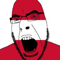 angry austria country flag glasses open_mouth soyjak stubble variant:cobson // 721x720 // 10.1KB