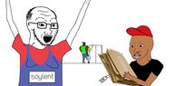 arm balding cardboard clothes cuck glasses hair hand hands_up nintendo nintendo_labo open_mouth soy soyjak soylent stubble tyrone variant:soyak video_game xbox // 960x474 // 151.0KB