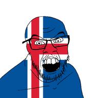 angry country flag glasses iceland jacksepticeye looking_at_you mustache open_mouth soyjak stubble teeth variant:feraljak youtube // 1500x1500 // 22.9KB