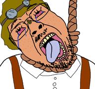 bloodshot_eyes clothes crafting_table crying glasses hair hanging variant:bernd yellow_hair // 1536x1438 // 66.7KB