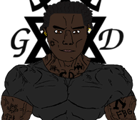 black black_shirt black_skin earring gangsta gangster oblock rap star_of_david subvariant:muscular_chud tattoo variant:chudjak // 1059x929 // 105.0KB