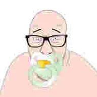 babyjak caca glasses pacifier raised_eyebrow variant:slitherjak // 164x164 // 1.9KB