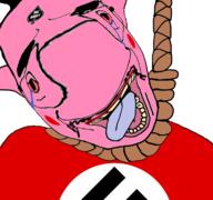 ack bloodshot_eyes clothes crying flag flag:nazi_germany glasses hair hanging mustache nazism open_mouth pol_(4chan) politics rope soyjak subvariant:patrick suicide swastika tongue variant:chudjak yellow_teeth // 768x719 // 316.5KB