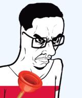angry arm closed_mouth clothes flag flag:poland glasses hair plunger poland soyjak subvariant:chudjak_seething toilet variant:chudjak // 899x1078 // 222.7KB