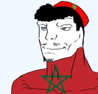 aryan blue_eyes clothes curly_hair flag:morocco goatee hat jawline smirk variant:unknown // 803x768 // 75.7KB