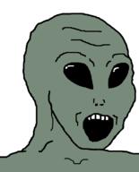 alien black_sclera grey grey_alien grey_skin no_pupils open_mouth soyjak variant:soyak white_background // 644x800 // 24.1KB