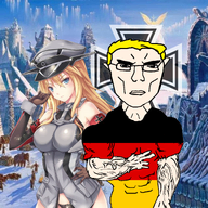 a10_eyes anime anime_female bismarck_(kantai_collection) blond blue_eyes eyes_like_the_o-o-cean female flag:germany germanic germany hyperborea iron_cross kantai_collection kraut looking_at_you meta:bait military_uniform subvariant:chudjak_front subvariant:unbotheredchud trend:aryan variant:chudjak vein white_skin yellow_hair // 2160x2160 // 3.9MB