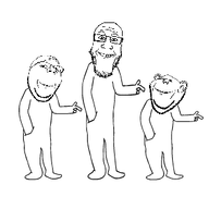 3soyjaks animated arm dance dancing_trio ear full_body glasses grin hand leg smile snap soyjak stubble subvariant:wholesome_soyjak variant:gapejak variant:impish_soyak_ears variant:markiplier_soyjak // 400x300 // 131.6KB