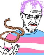 bald closed_mouth glasses hand rope tranny transgender_flag troon variant:rolljak // 480x600 // 11.6KB
