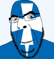 angry county cross flag flag:rogaland glasses hair looking_to_the_left norway rogaland smile soyjak stubble teeth thick_eyebrows transparent_background variant:cobson // 775x849 // 25.7KB