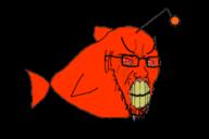 angry antenna bloodshot_eyes clenched_teeth crying fish full_body glasses large_eyebrows red_eyes reddit soyjak stubble variant:soyak yellow_teeth // 600x400 // 78.1KB