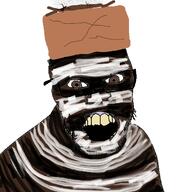 africa bald balding black_skin bug bug_hat clothes cooking eat_the_bugs eating eating_bugs gape glasses hat nigger nigger_award niggers open_eyes open_mouth tribal tribe variant:feraljak // 1280x1280 // 1.1MB