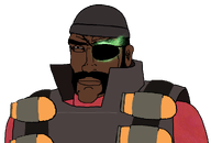 beanie beard brown_skin buff closed_mouth clothes dark_skin demoman_(tf2) ear eyebrows eyepatch hair hat mutton_chops subvariant:perceptive_chud team_fortress_2 transparent_background valve variant:chudjak vest video_game // 1048x712 // 141.8KB