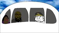 3soyjaks airplane black_skin brown_eyes brown_skin clothes ear female glasses hair hat islam lips muslims nigger sky smile stubble subvariant:tetojak suit tshirt variant:fatjak variant:feraljak variant:ishish_soyak_ears yellow_sclera yellow_teeth // 3464x1948 // 980.6KB