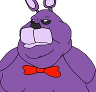 animatronic bonnie_(fnaf) bowtie bunny_ears fat fnaf furnigger pink_eyes purple_skin rabbit retard variant:meximutt white_background // 888x849 // 41.7KB