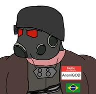 anonimos(namefag) chad fallout_new_vegas flag:brazil gas_mask gasmask ncr subvariant:mexiaryan trend:aryan variant:meximutt // 886x872 // 73.0KB