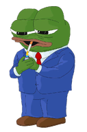 amphibian animal cigarette clothes frog full_body green_skin hand holding_lighter holding_object lighter lips nas:pepe necktie open_mouth pepe pepe_the_frog shoe subnas:apu suit transparent_background // 640x970 // 320.1KB