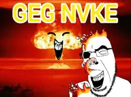 closed_eyes eye_gouging eyes_popping fire geg geg_nuke glasses gums laughing no_eyes nuclear_explosion open_mouth skeleton skull soyjak stubble teeth truth_nuke variant:cobson // 981x726 // 366.8KB