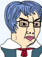 ayanami_rei blue_hair glasses meta:tagme red_eyes ribbon school_uniform variant:chudjak // 645x870 // 43.1KB