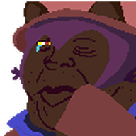 brown_skin cat_ear clothes crying hair hat jimbo_(namefag) jimbo_(user) jimbrap lips meta:namefags niko_(oneshot) oneshot pixel_art series:jimbo_emotes tear variant:alicia yellow_sclera yellow_teeth // 97x97 // 1.5KB