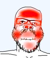closed_mouth fetish glasses holding_breath mustache red red_face red_skin soyjak stubble variant:a24_slowburn_soyjak what_are_your_fetishes // 454x520 // 71.9KB