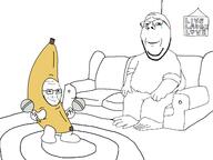 arm banana carpet clothes couch crying dance family_guy food frame fruit full_body glasses hand heart holding_object leg live_laugh_love maracas peanut_butter_jelly_time rug smile smug soyjak stubble subvariant:wholesome_soyjak transheart variant:gapejak variant:soyak // 1438x1080 // 184.9KB