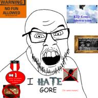 award badge bestgore english_text frame glasses gore i_hate isis jihadi_john open_mouth poster ronnie_mcnutt stubble text twitter variant:feraljak warning // 1500x1500 // 1.0MB