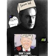 black_and_white cap closed_mouth clothes communist_party_usa glasses hat ifls irl joe_biden julius_evola monocle nasa photo serious_hat stubble tramp tshirt unserious_hat variant:gapejak // 400x400 // 24.7KB