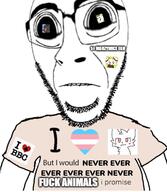 bbc biting_lip boykissersilly_cat clothes cropped distorted furry heart i_love i_would_never impact_font mauzymice queen_of_spades spade sticker stubble subvariant:hornyson subvariant:hydrocephason transgender_flag transheart variant:cobson zoophile // 490x565 // 166.5KB