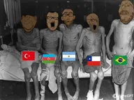 5soyjaks arm azeri azeriroach beard black_and_white brapzil brapzilian brown_skin brownocaust brownocaust_victims clothes ear esl flag:argentina flag:azerbaijan flag:brazil flag:chile flag:turkiye glasses hand hat holocaust irl irl_background judaism kippah large_nose latino latinx leg mexico mustache open_mouth shitgentina shitgentinan shitskin smile soyjak starving stretched_mouth stubble subvariant:mustached_gapejak turkaryan turkroach tvrkaryan variant:a24_slowburn_soyjak variant:gapejak variant:impish_soyak_ears variant:nojak variant:soyak // 1140x855 // 108.1KB