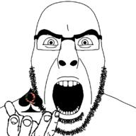 angry beard flag:united_states glasses holding_object looking_at_you open_mouth queen_of_spades soyjak spade stubble subvariant:cobson_front2 thick_eyebrows united_states variant:cobson white_eyes // 800x800 // 37.6KB