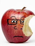 apple apple_skin bite closed_mouth frown glasses meta:tagme neutral nose soyjak stem subvariant:neutralplier tagme_just_tagme_because_i_say_so_ok variant:markiplier_soyjak // 600x800 // 458.1KB