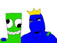 blue blue_skin crown drool googly_eyes green green_skin hand no_more_brother_wars nostalgia one_x_eye open_mouth rainbow_friends roblox smile teeth variant:cobson // 1024x768 // 126.9KB