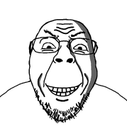 closed_mouth glasses grin ominous remastered scary series:remastered_soyjaks shading shadow stubble template variant:bernd // 2014x2164 // 144.4KB