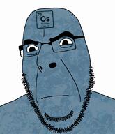 angry blue_skin chemistry closed_mouth element frown glasses osmium soyjak stubble text variant:cobson // 721x840 // 395.7KB