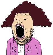 alice_(dilbert) brown_hair clothes dilbert hair open_mouth soyjak stubble variant:gapejak white_skin // 1070x1117 // 213.1KB