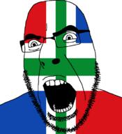 angry flag flag:groningen full_head glasses groningen hair looking_to_the_right netherlands open_mouth soyjak stubble teeth variant:cobson // 721x789 // 20.2KB