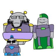 brimstone cape coal commander_gorudo_(super_cat_tales) commander_kobolt_(super_cat_tales) commander_mizu_(super_cat_tales) dust neutronized robot sct super_cat_tales tin variant:feraljak variant:impish_soyak_ears variant:markiplier_soyjak // 1000x1000 // 102.6KB